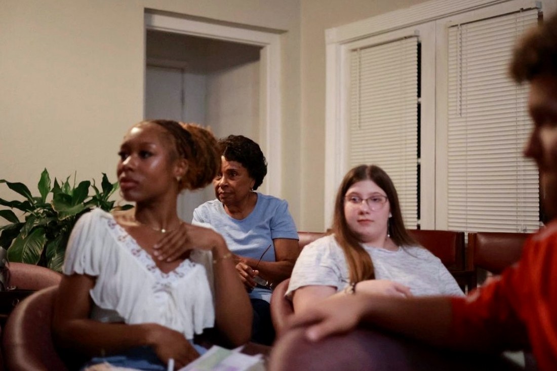 Young adults gathered for Bible study
