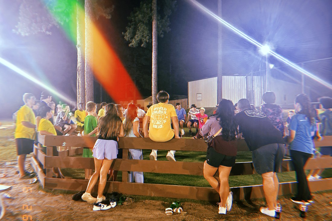 Youth gathered outdoors